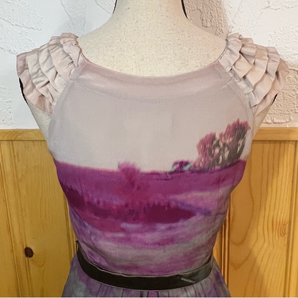 Anthropologie Moulinette Soeurs Violet Gloaming Dress size 2 Silk - Picture 9 of 14